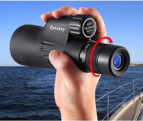 Portable Travel Telescope 10-30X50 Compact Monocular High Power Monoculars Scope for Adults Hd Waterproof Prism Fmc for Bird Watching Trips in Outdoor Concerts Astronomical Equi