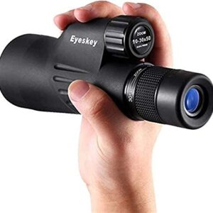 Portable Travel Telescope 10-30X50 Compact Monocular High Power Monoculars Scope for Adults Hd Waterproof Prism Fmc for Bird Watching Trips in Outdoor Concerts Astronomical Equi