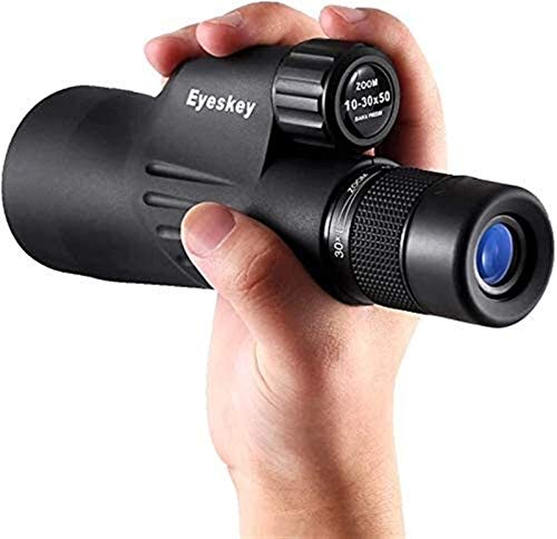 Portable Travel Telescope 10-30X50 Compact Monocular High Power Monoculars Scope for Adults Hd Waterproof Prism Fmc for Bird Watching Trips in Outdoor Concerts Astronomical Equi