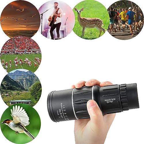 16x52 Monocular Telescope with BAK4 Prisms&FMC Lens, Waterproof Compact HD Monoculars with Smart Phone Adapter Tripod, for Adults Bird Watching Traveling Camping