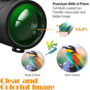 Binoculars 8x42 high-Power high-Definition Compact Birdwatching Hiking Life Waterproof BAK4 Prism FMC Lens Binoculars Low-Light Night Vision(White)