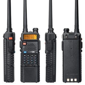 2 Pack BaoFeng UV-5R 8W High Power Tri-Power 1W/4W/8W Portable Dual Band Two-Way Radio 3800mAh Battery & ABBREE Tactical Antenna (2pcs 5R8W+28.3")…