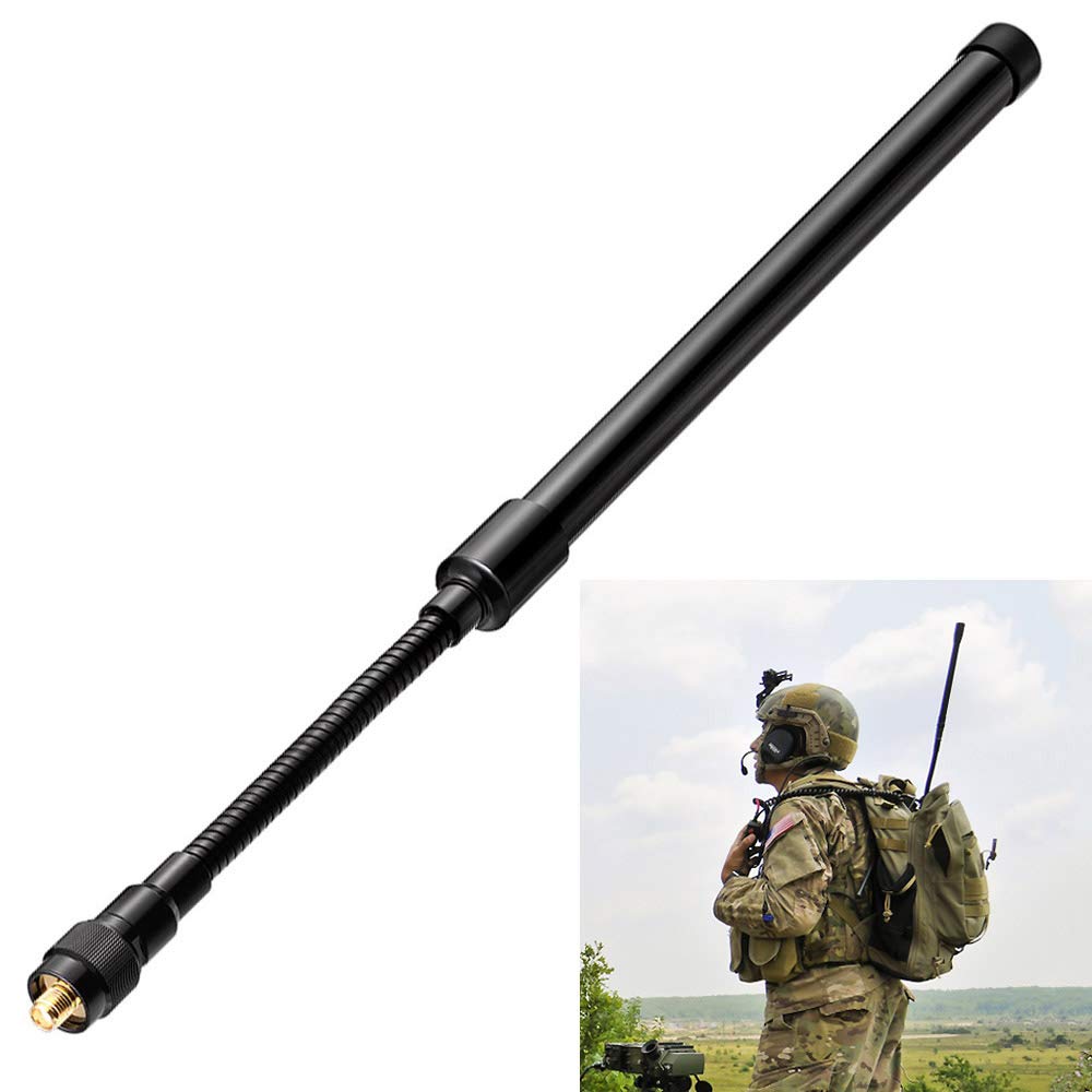 Bingfu Gooseneck CS Tactical Antenna Dual Band VHF UHF 136-174mhz 400-520mhz Ham Radio Antenna Compatible with Kenwood Baofeng UV-5R BF-F8HP UV-82 BF-888S UV-5X3 UV-9R Handheld Two Way Radio