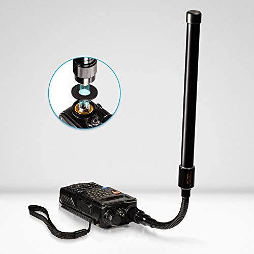 Bingfu Gooseneck CS Tactical Antenna Dual Band VHF UHF 136-174mhz 400-520mhz Ham Radio Antenna Compatible with Kenwood Baofeng UV-5R BF-F8HP UV-82 BF-888S UV-5X3 UV-9R Handheld Two Way Radio