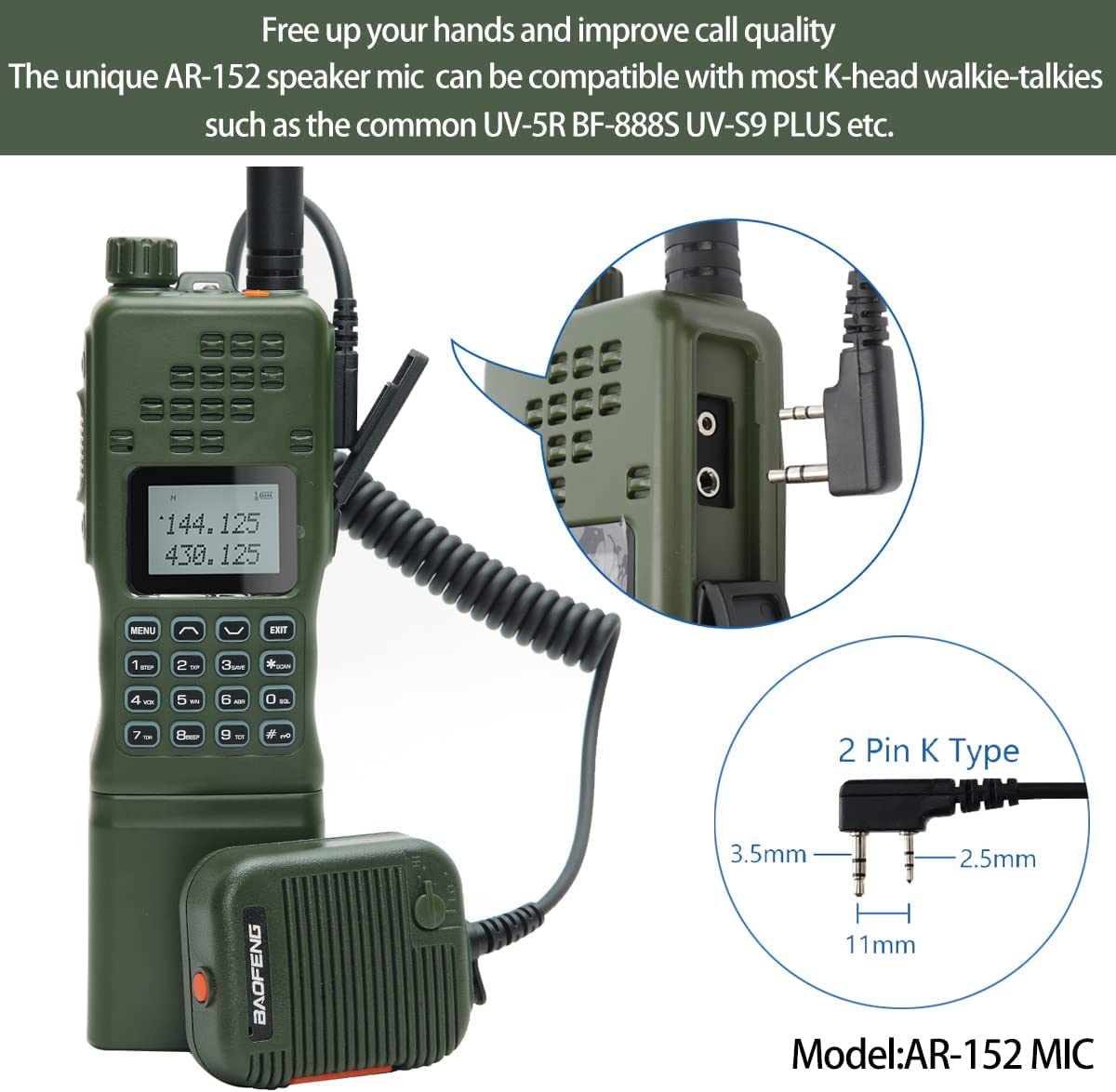 BAOFENG AR-152 10W Ham Radio Military Grade Dual Band Two-Way Radio UHF VHF Long Range Walkie Talkies with Carrying Case includes Full Kit