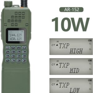 BAOFENG AR-152 10W Ham Radio Military Grade Dual Band Two-Way Radio UHF VHF Long Range Walkie Talkies with Carrying Case includes Full Kit