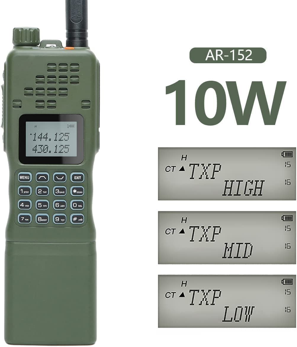 BAOFENG AR-152 10W Ham Radio Military Grade Dual Band Two-Way Radio UHF VHF Long Range Walkie Talkies with Carrying Case includes Full Kit