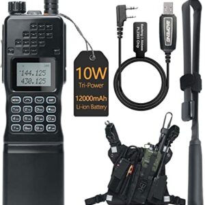 Baofeng AR-152 Military Grade Ham Radio 10W Powerful Long Range Rechargeable Walkie Talkie for Adults with Waterproof Tactical Chest Harness Bag,Tactical Antenna and Programming Cable Two Way Radio