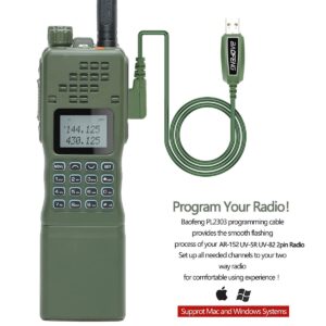 Baofeng AR-152 Military Grade 10 watt Ham Walkie Talkies for adults,long range rechargeable tactical radio with Green Speaker Mic and Tactical antenna full baofeng accessories