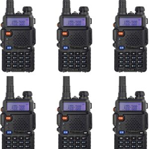 6 Pack Nicama Baofeng UV-5R Dual Band Two Way Radio, 144-148/420-450Mhz Walkie Talkie with 1800mAh Li-ion Battery