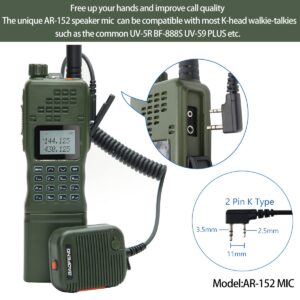 Baofeng AR-152 10W Ham Radio Powerful Military Grade Tactical Long Range Walkie Talkie with Speaker Mic, Car Charger and more 12000mAh Battery Portable Tactical Two Way Radio Full Set