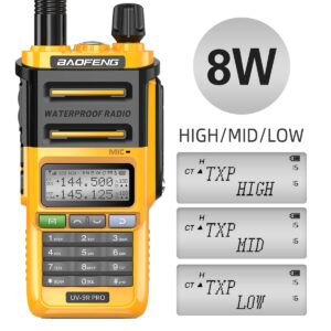 BAOFENG UV-9R PRO Dual Band Two-Way Radio Ham Radio Waterproof IP67 Transceiver Walkie Talkie Rechargeable 8W Ham Radio Upgraded Version of UV-5R with Type-C Charger Cable