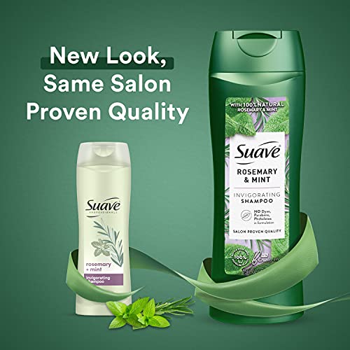 Suave Shampoo To Revitalize Hair Rosemary and Mint Invigorating for Dry Hair,12.6 Fl Oz (Pack of 6)