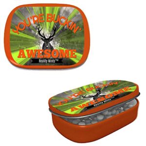 You’re Buckin’ Awesome Mints – Crazy Gift for Friends Funny Gifts for Coworkers Weird Stocking Stuffers for Adults Peppermint Breath Mints Weird Office Gift for Hunters Gifts Funny Deer Gifts