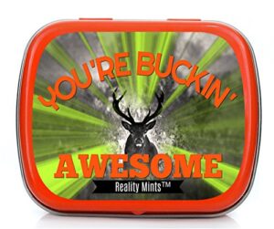 you’re buckin’ awesome mints – crazy gift for friends funny gifts for coworkers weird stocking stuffers for adults peppermint breath mints weird office gift for hunters gifts funny deer gifts