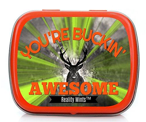 You’re Buckin’ Awesome Mints – Crazy Gift for Friends Funny Gifts for Coworkers Weird Stocking Stuffers for Adults Peppermint Breath Mints Weird Office Gift for Hunters Gifts Funny Deer Gifts