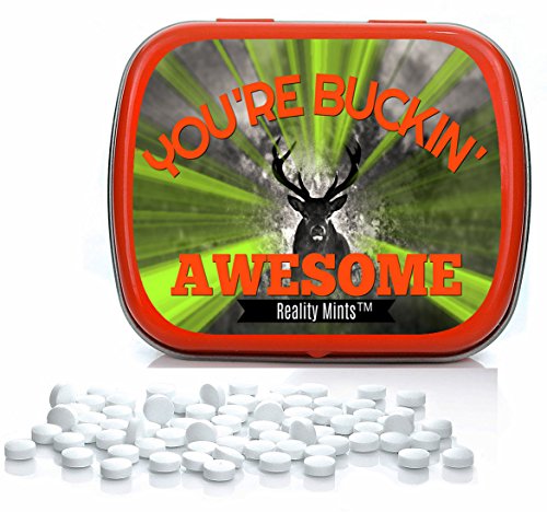 You’re Buckin’ Awesome Mints – Crazy Gift for Friends Funny Gifts for Coworkers Weird Stocking Stuffers for Adults Peppermint Breath Mints Weird Office Gift for Hunters Gifts Funny Deer Gifts