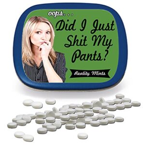 did i just sht my pants mints - public shart jokes, novelty candy for men, women, teens - peppermint breath fresheners, sugar-free, made in the usa, 3 oz