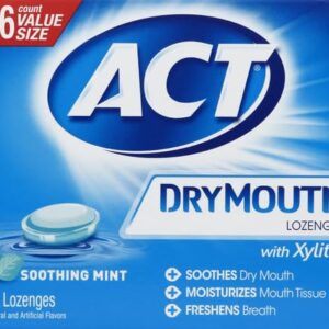 ACT Dry Mouth Lozenges with Xylitol, Soothing Mint, 36 Lozenges