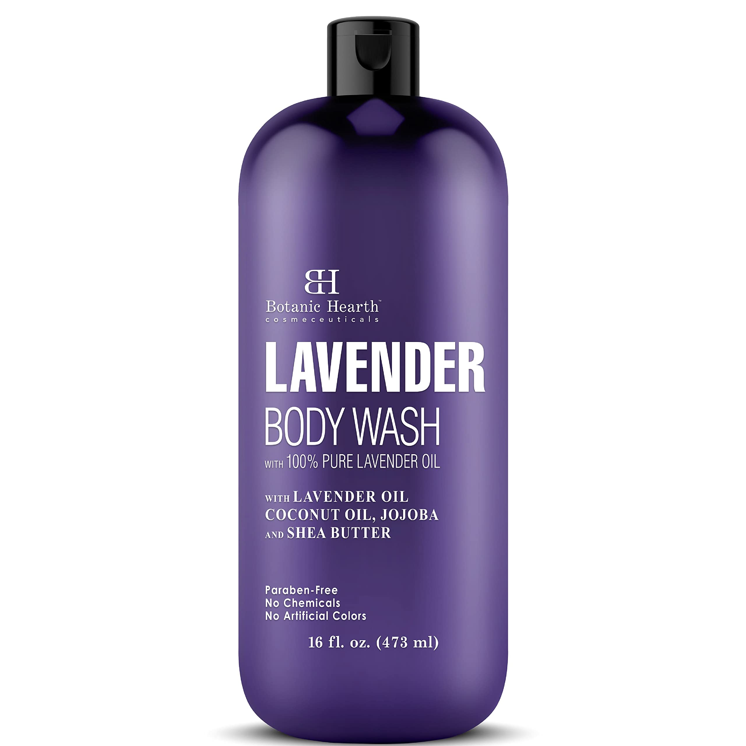 Botanic Hearth Lavender Body Wash with Peppermint Oil - for Women & Men and Shower Gel - Fights Acne, Soothes Eczema and Dry Irritated Skin, Sulfate and Paraben Free - 16 fl oz