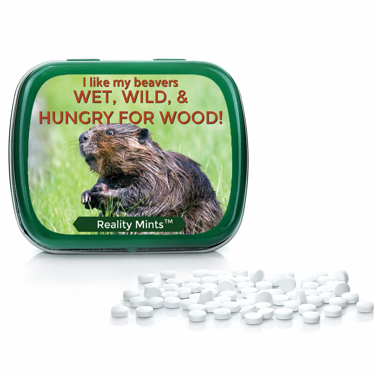 I Like Beavers Mints for Friends Easter Gifts for Adult Naughty Stocking Stuffers Best Friend for Men Peppermint Breath Mints I Love Beaver Gag Gifts Weird White Elephant IDE, 3 oz