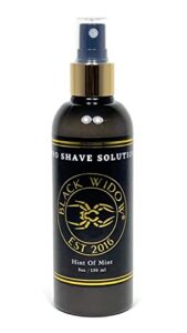 black widow pro shave solution - shave spray lotion, no mess, superior shaving experience, slick shaving lotion, helps reduce skin irritation, hydrates skin while shaving, hint of mint