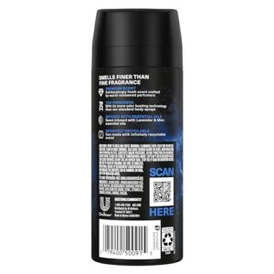 AXE Fine Fragrance Collection Premium Deodorant Body Spray for Men Blue Lavender 3 Count with 72H Odor Protection and Freshness Infused with Lavender, Mint, and Amber Essential Oils 4 oz