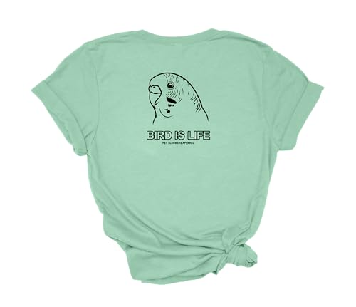 Parakeet Bird Is Life. Bird Graphic Tee. Perfect Gift for Bird Lover. Shirt for Women or Men.Parakeet Shirt (S, Heather Mint)