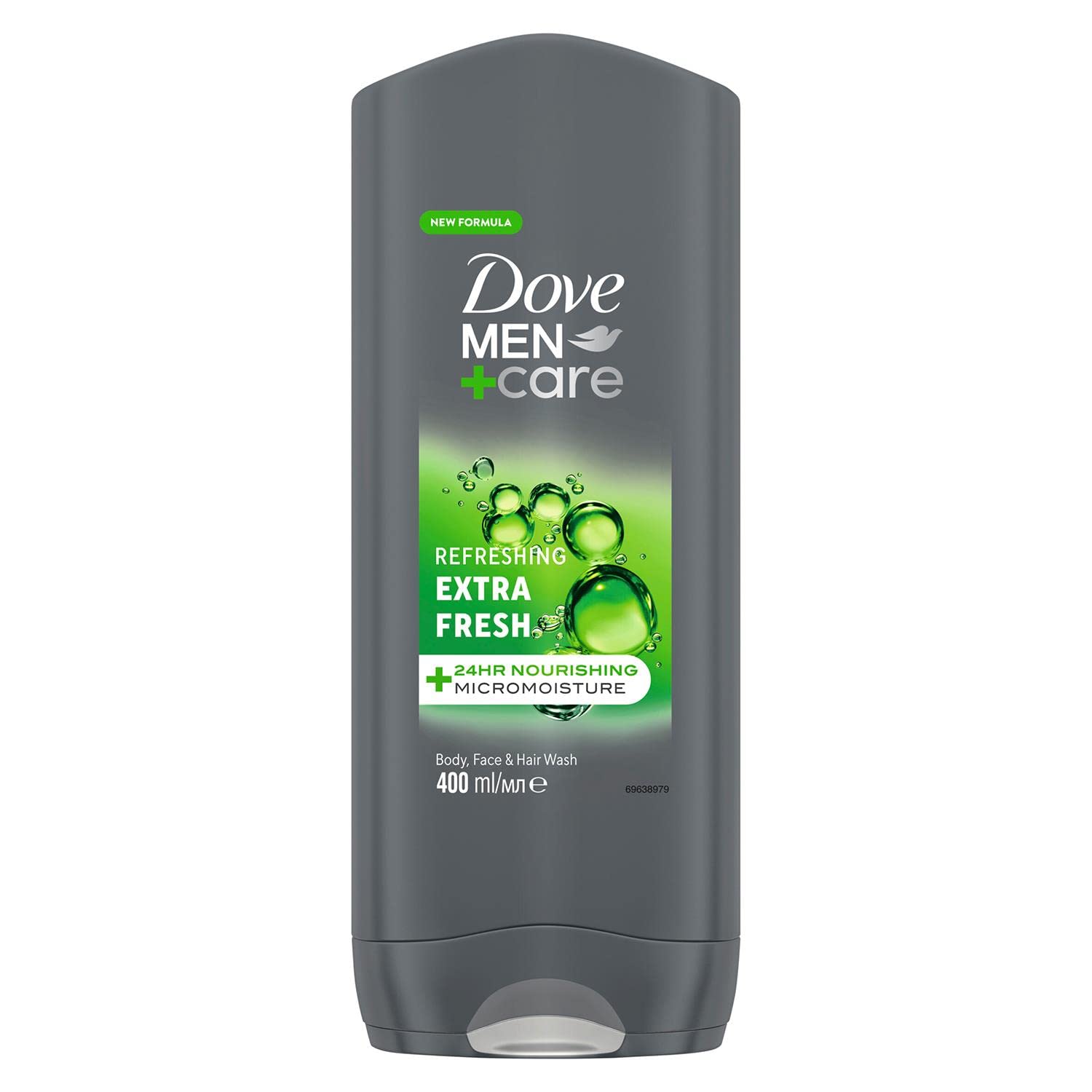 Dove Men+Care Refreshing Extra Fresh 3-In-1 Hair, Body And Face Wash Pack Of 3 With 24-Hour Nourishing Micromoisture Technology Body Wash For Men 400 Ml