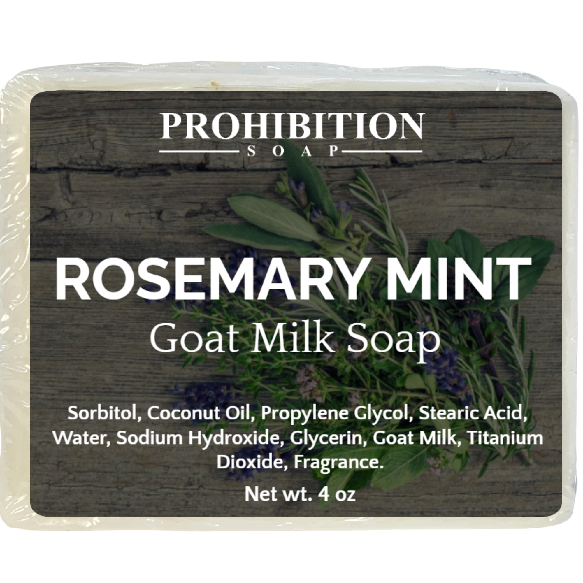 Prohibition Soap | Rosemary Mint | Goat Milk Soap Bar for Men or Women