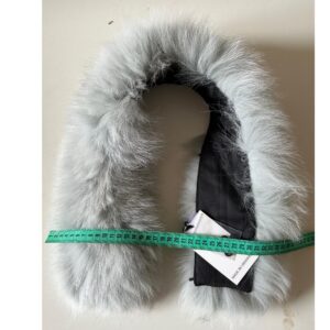 Fluffy Collar Light Mint Fur Fox for winter coat parka hood 75 cm Mens and Womens