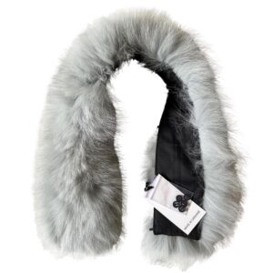 Fluffy Collar Light Mint Fur Fox for winter coat parka hood 75 cm Mens and Womens