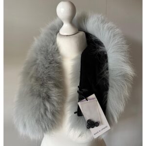 Fluffy Collar Light Mint Fur Fox for winter coat parka hood 75 cm Mens and Womens