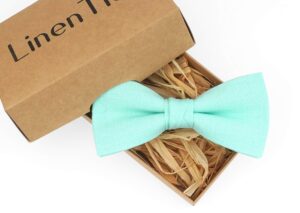 mint color linen wedding bow ties for men and toddler boys groomsmen and ring bearer available with matching pocket square, daddy and son bow tie, baby boys baptism bow tie