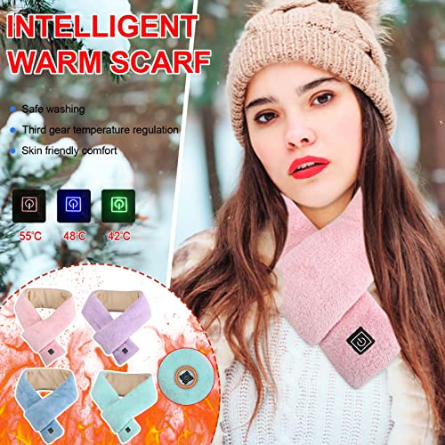 Winter Scarf for Women USB Heating Scarf with Neck Heating Pad Washable Shawl Soft Warm Neck for Men Mint Green