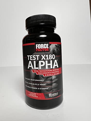 Force Factor Test X180 Alpha, Testosterone Booster for Men, Testosterone Supplement with L-Citrulline to Help Build Muscle and Strength, Boost Nitric Oxide for Performance, 60 Count (Pack of 2))