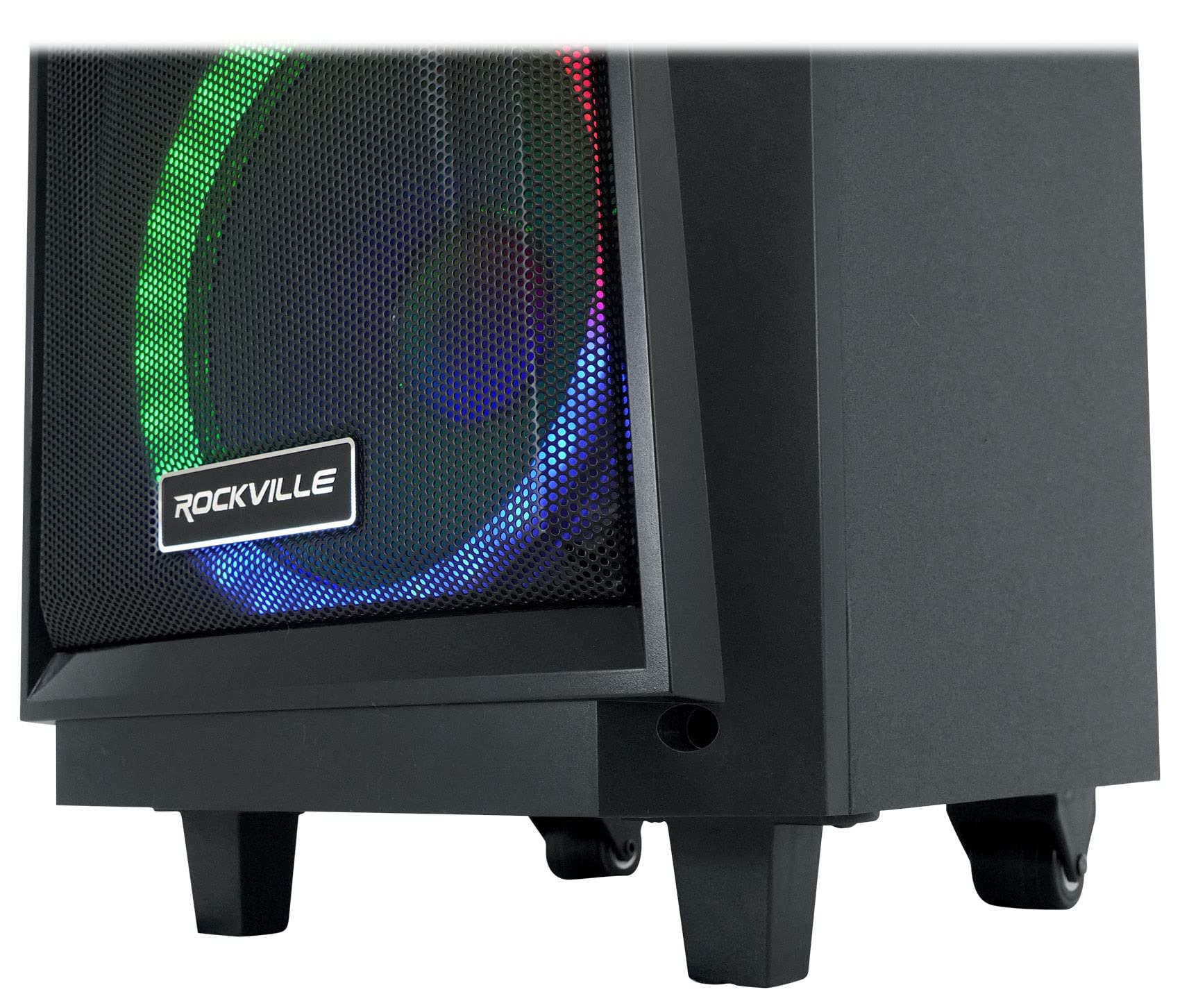 Rockville RockNGo 800 10" Portable Wireless Bluetooth Speaker w/LED/Wheels/Loud!, Black