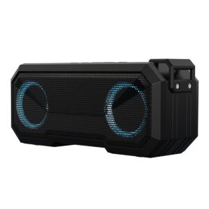 E-SHIDAI portable speaker, Bluetooth dual speaker music player That can play in water, ultra strong sound quality, RGB light and shadow speaker, battery life of 12 hours (Black)