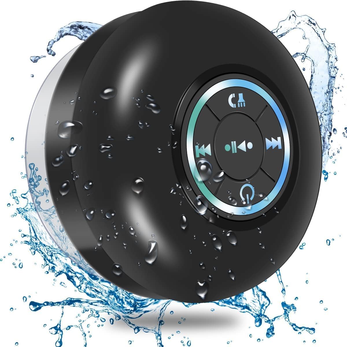 DRAWNBluetooth Speakers,Portable Wireless Outdoor Speaker with HD Soun, IPX7 Waterproof Shower Speaker, TWS, Enhanced Bass, 6H Playtime,Built in Mic for Sports, Pool, Beach, Hiking, Camping (Black)