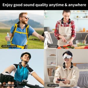 ENUOSUMA Neckband Bluetooth Speaker, Neck Speaker Bluetooth Wireless with True 3D Stero Sound, Wearable Speaker with Dynamic GRB & AUX, Portable Soundwear for Home Sport Outdoor, Black