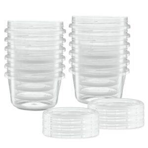 Elegant Disposables (16 Ounce 20 Pack) Clear Twist cap ContainersWith Screw on Lids Twist Top Food Storage Freezer Containers