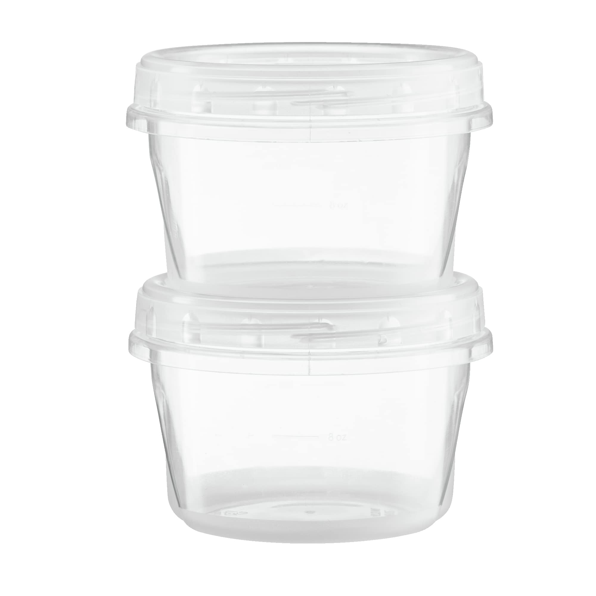 Elegant Disposables (16 Ounce 20 Pack) Clear Twist cap ContainersWith Screw on Lids Twist Top Food Storage Freezer Containers