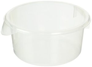 rubbermaid commercial products round storage container, 2-quart capacity, clear polyethylene, high temperature range food organization for wet/dry food in kitchen/restaurants/cafeteria, pack of 12