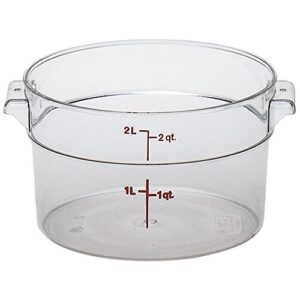 cambro 2 qt. camwear round food storage containers, 12pk clear rfscw2-135