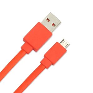 Replacement Micro USB Cable Flat Charging Power Cord Compatible for JBL Charge 2 3, Flip 2 3 4, Pulse 2 Go, Clip Plus, Micro II, Trip, Charge 2 Plus Speakers UE Booms (3.3ft/Orange)