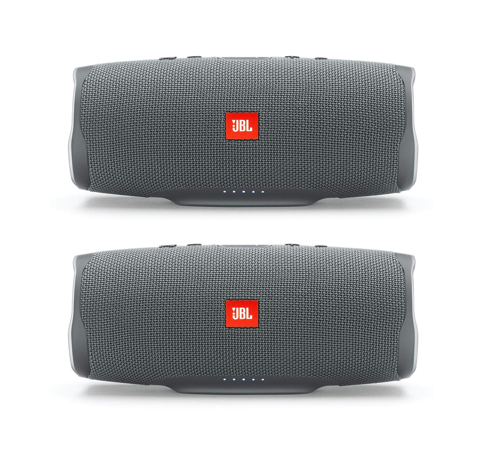 JBL Charge 4 Portable Waterproof Wireless Bluetooth Speaker Bundle - (Pair) Gray