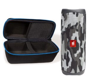 jbl flip 5 waterproof portable wireless bluetooth speaker bundle with divvi! protective hardshell case - black camo