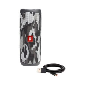 JBL Flip 5 Waterproof Portable Wireless Bluetooth Speaker Bundle with divvi! Protective Hardshell Case - Black Camo