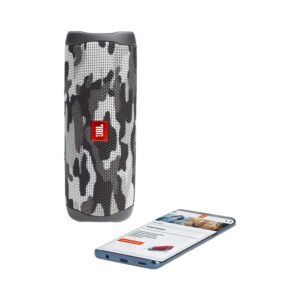 JBL Flip 5 Waterproof Portable Wireless Bluetooth Speaker Bundle with divvi! Protective Hardshell Case - Black Camo