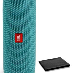 JBL Flip 5 Waterproof Portable Bluetooth Speaker for Travel, Outdoor and Home - Wireless Stereo-Pairing - includes Microfiber Cleaning Cloth - Teal